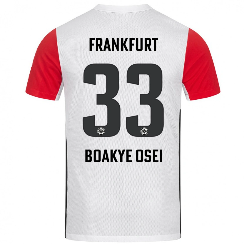 Danxen Hombre Camiseta Derek Boakye-Osei #33 Blanco Rojo 1ª Equipación 2024/25 La Camisa