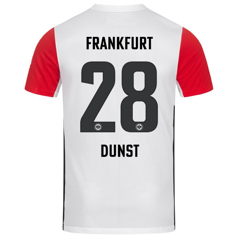 Danxen Hombre Camiseta Barbara Dunst #28 Blanco Rojo 1ª Equipación 2024/25 La Camisa