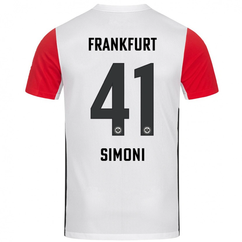 Danxen Hombre Camiseta Simon Simoni #41 Blanco Rojo 1ª Equipación 2024/25 La Camisa