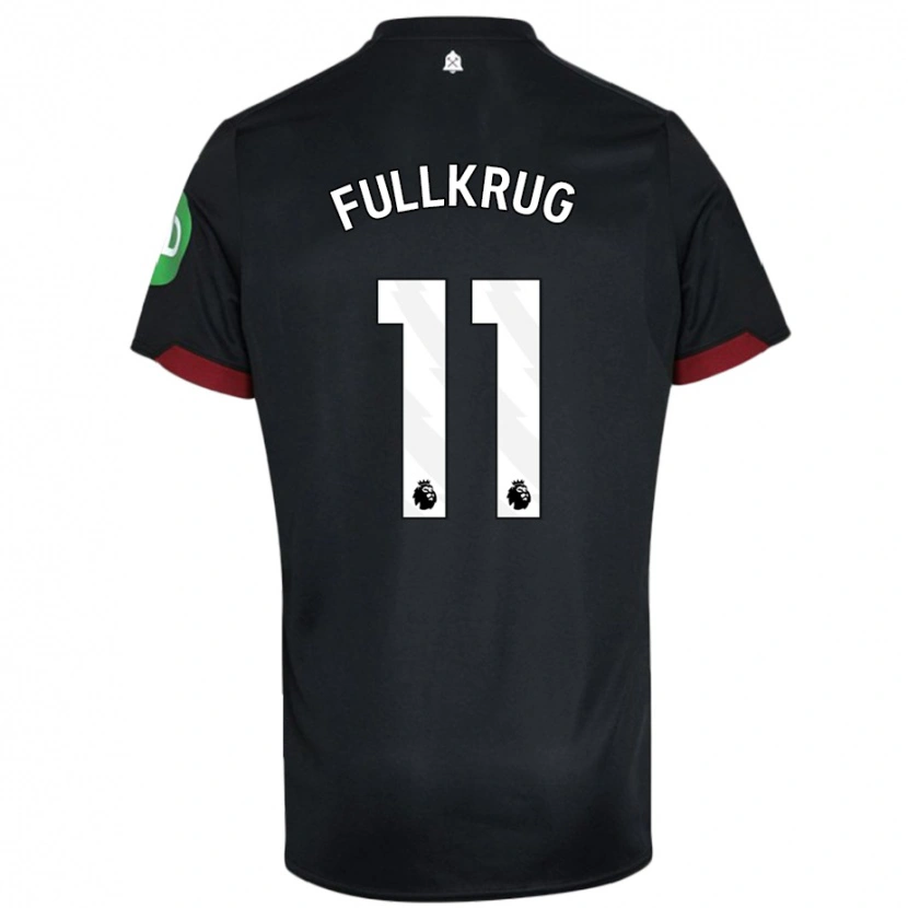 Danxen Hombre Camiseta Niclas Füllkrug #11 Negro Blanco 2ª Equipación 2024/25 La Camisa