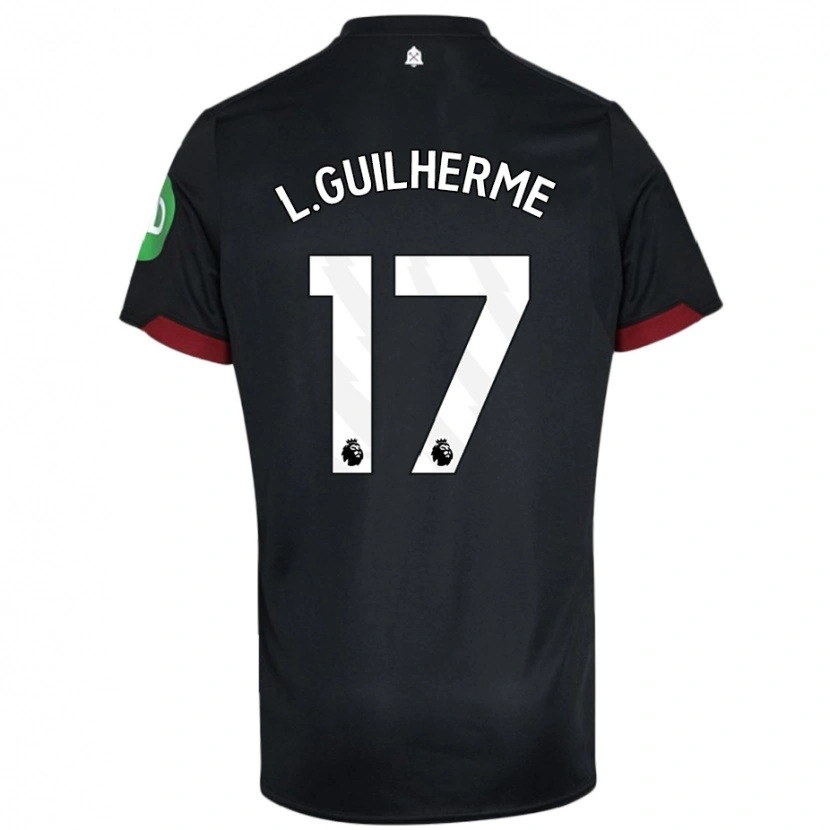 Danxen Hombre Camiseta Luis Guilherme #17 Negro Blanco 2ª Equipación 2024/25 La Camisa