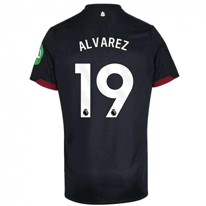 Danxen Hombre Camiseta Edson Álvarez #19 Negro Blanco 2ª Equipación 2024/25 La Camisa