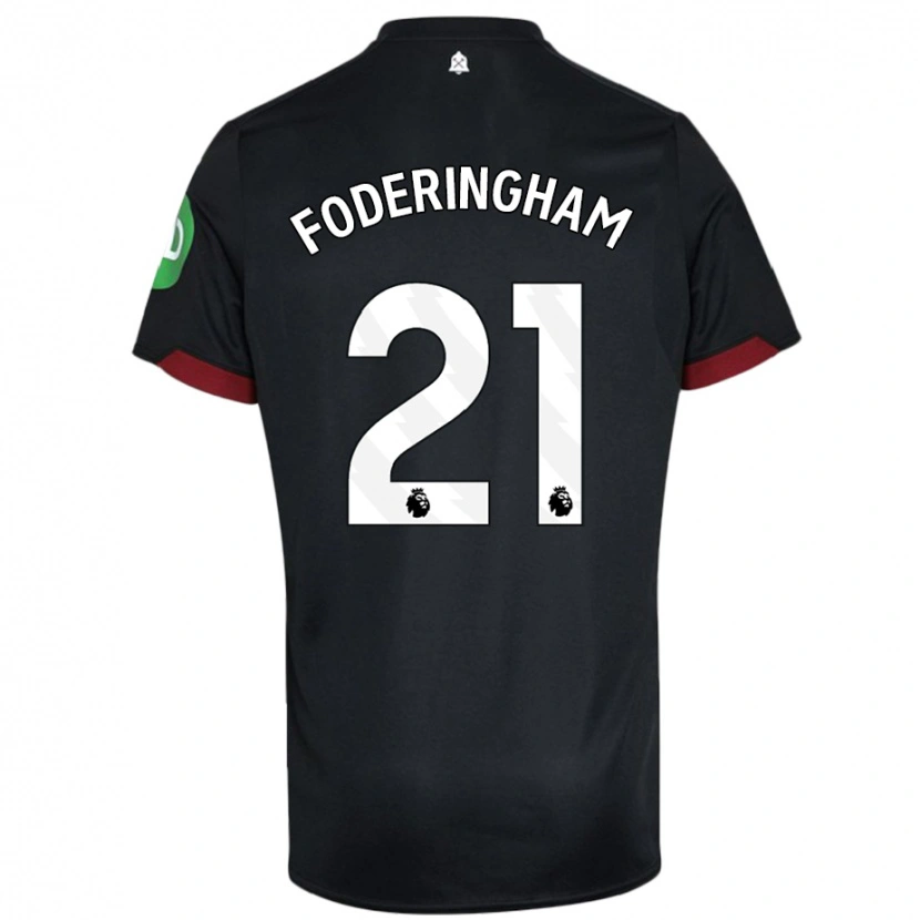 Danxen Hombre Camiseta Wes Foderingham #21 Negro Blanco 2ª Equipación 2024/25 La Camisa