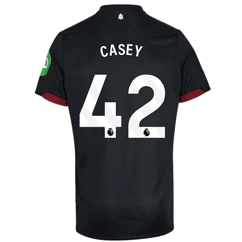 Danxen Hombre Camiseta Kaelan Casey #42 Negro Blanco 2ª Equipación 2024/25 La Camisa