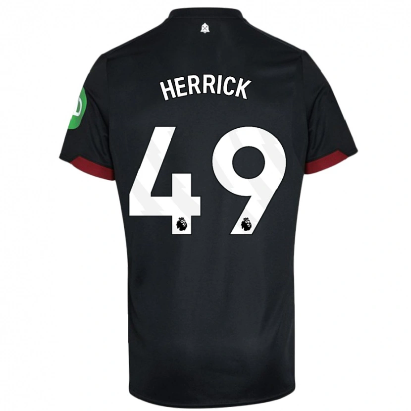 Danxen Hombre Camiseta Finlay Herrick #49 Negro Blanco 2ª Equipación 2024/25 La Camisa