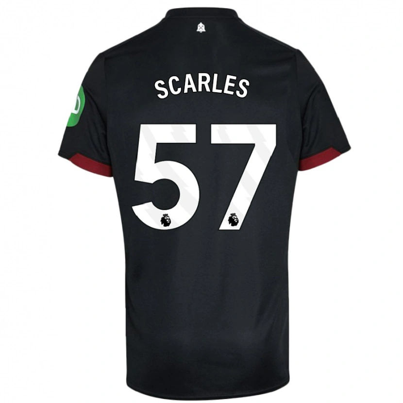Danxen Hombre Camiseta Oliver Scarles #57 Negro Blanco 2ª Equipación 2024/25 La Camisa