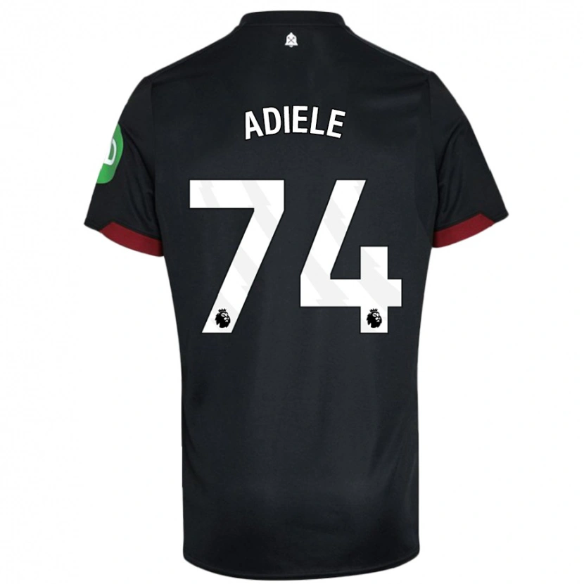 Danxen Hombre Camiseta Emeka Adiele #74 Negro Blanco 2ª Equipación 2024/25 La Camisa
