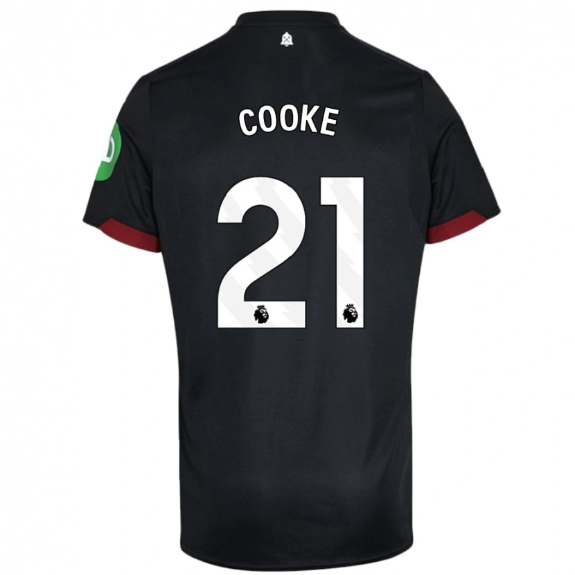 Danxen Hombre Camiseta Shannon Cooke #21 Negro Blanco 2ª Equipación 2024/25 La Camisa