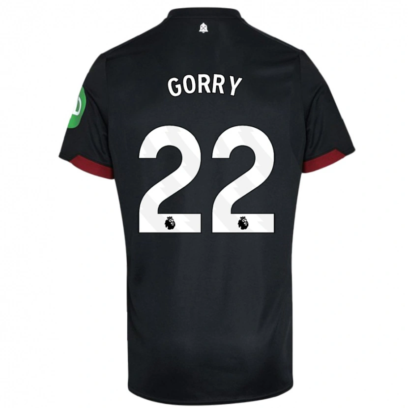 Danxen Hombre Camiseta Katrina Gorry #22 Negro Blanco 2ª Equipación 2024/25 La Camisa