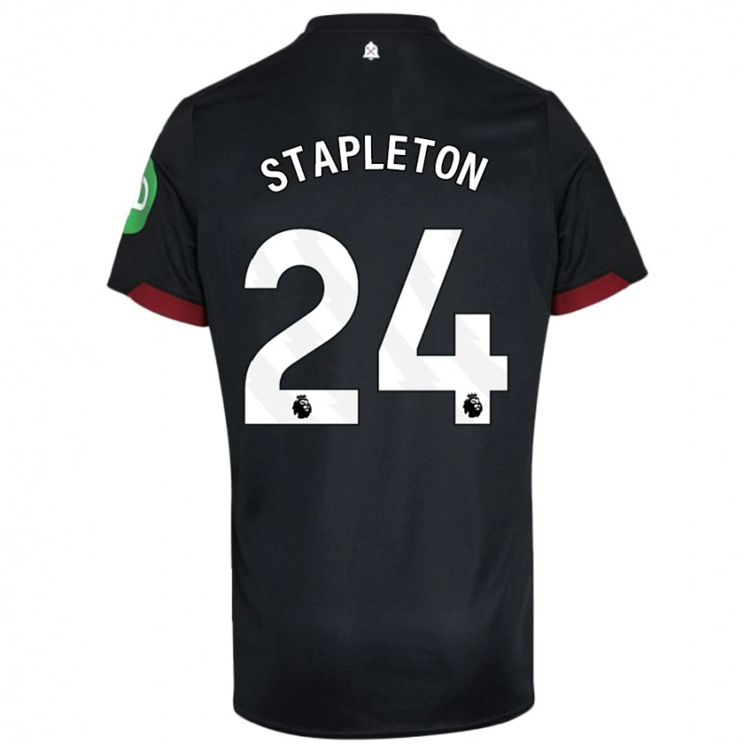 Danxen Hombre Camiseta Jessie Stapleton #24 Negro Blanco 2ª Equipación 2024/25 La Camisa