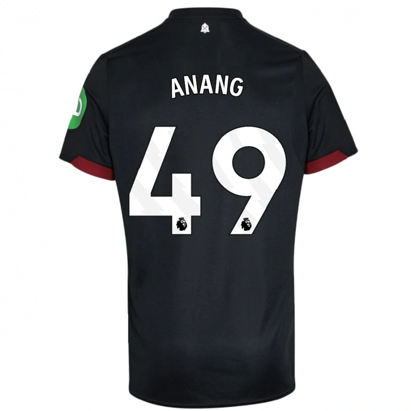 Danxen Hombre Camiseta Joseph Anang #49 Negro Blanco 2ª Equipación 2024/25 La Camisa