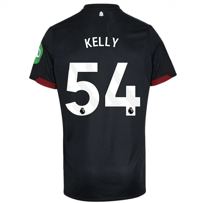 Danxen Hombre Camiseta Patrick Kelly #54 Negro Blanco 2ª Equipación 2024/25 La Camisa