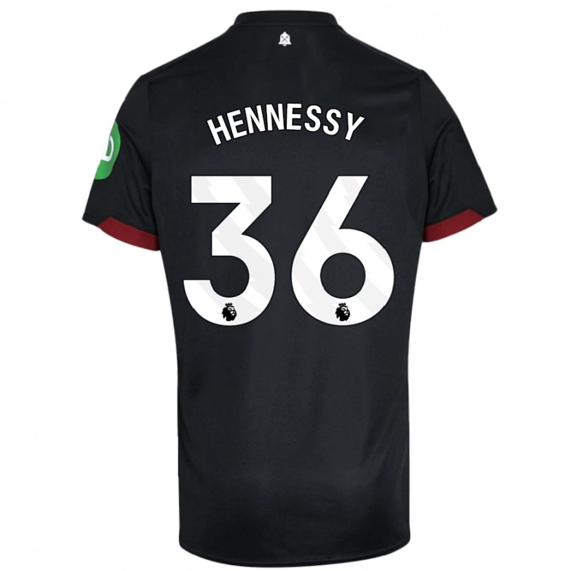 Danxen Hombre Camiseta Alexandra Hennessy #36 Negro Blanco 2ª Equipación 2024/25 La Camisa