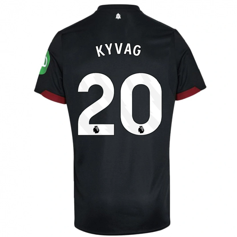 Danxen Hombre Camiseta Thea Kyvag #20 Negro Blanco 2ª Equipación 2024/25 La Camisa