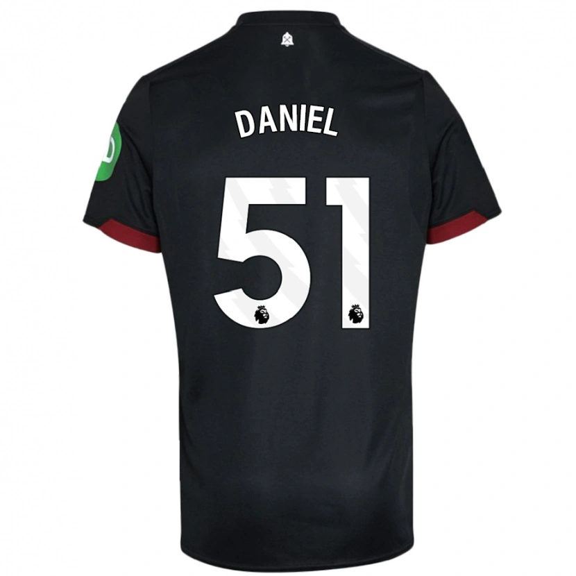Danxen Hombre Camiseta Daniel Chesters #51 Negro Blanco 2ª Equipación 2024/25 La Camisa