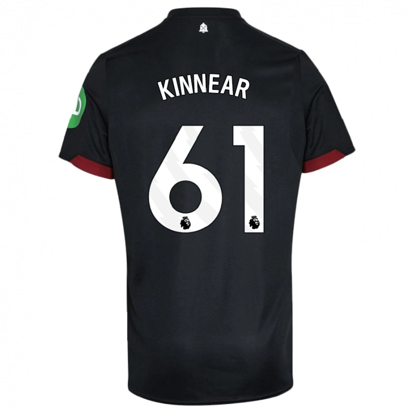 Danxen Hombre Camiseta Brian Kinnear #61 Negro Blanco 2ª Equipación 2024/25 La Camisa