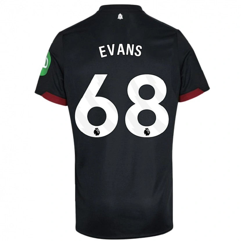 Danxen Hombre Camiseta Isaac Evans #68 Negro Blanco 2ª Equipación 2024/25 La Camisa