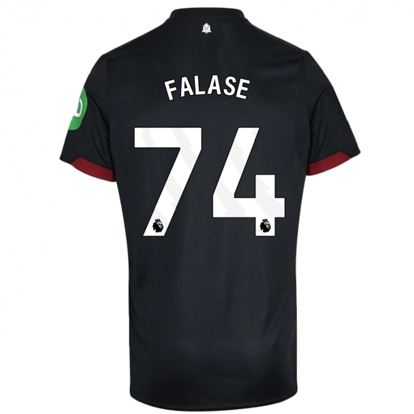 Danxen Hombre Camiseta Asher Falase #74 Negro Blanco 2ª Equipación 2024/25 La Camisa