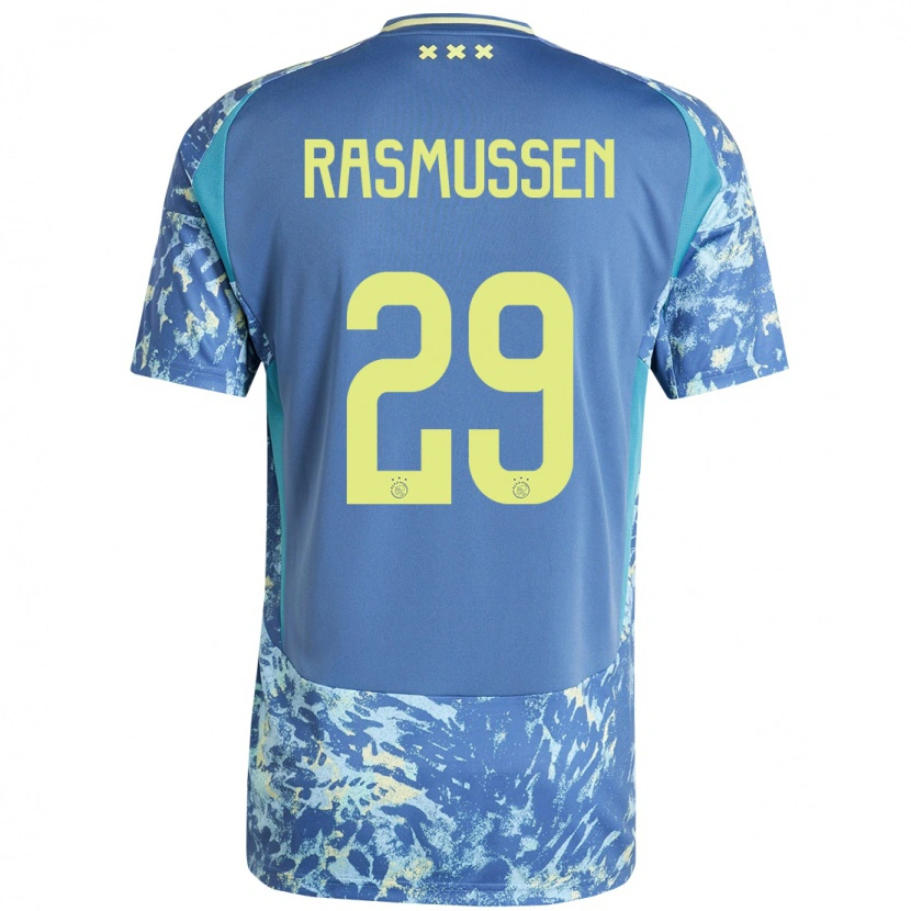 Danxen Hombre Camiseta Christian Rasmussen #29 Gris Azul Amarillo 2ª Equipación 2024/25 La Camisa