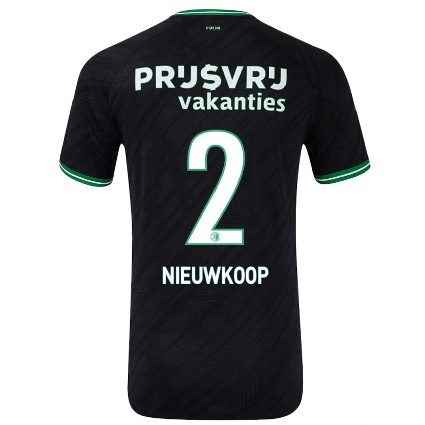 Danxen Hombre Camiseta Bart Nieuwkoop #2 Negro Verde 2ª Equipación 2024/25 La Camisa