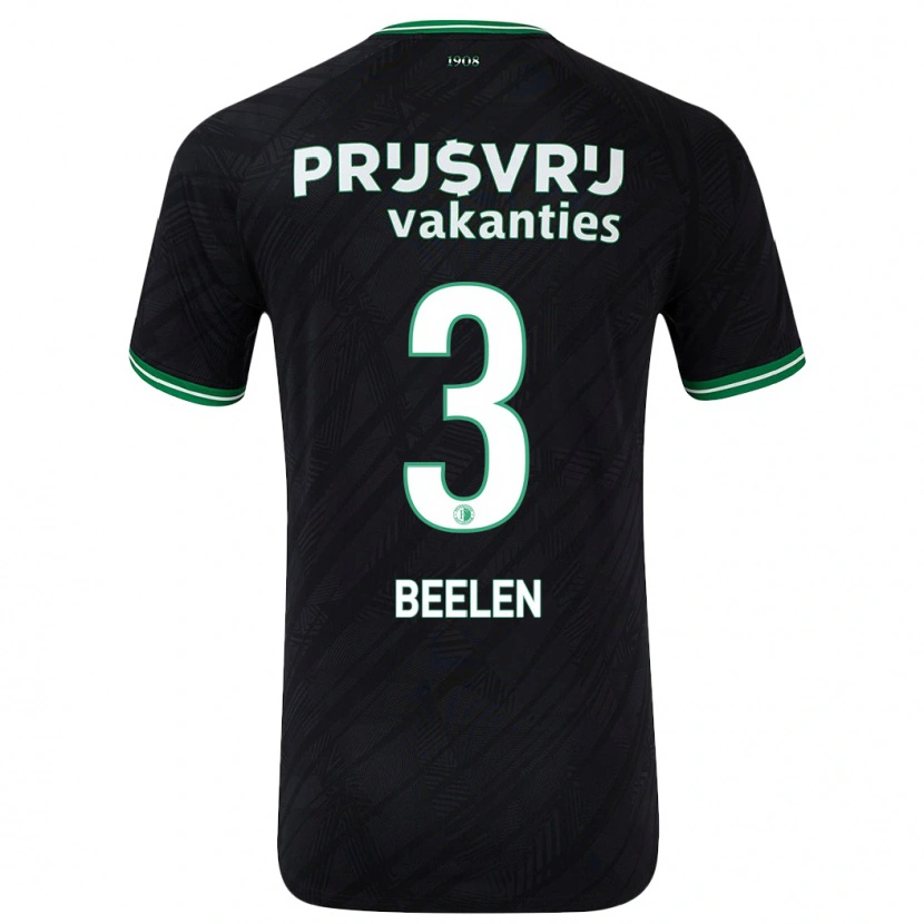 Danxen Hombre Camiseta Thomas Beelen #3 Negro Verde 2ª Equipación 2024/25 La Camisa