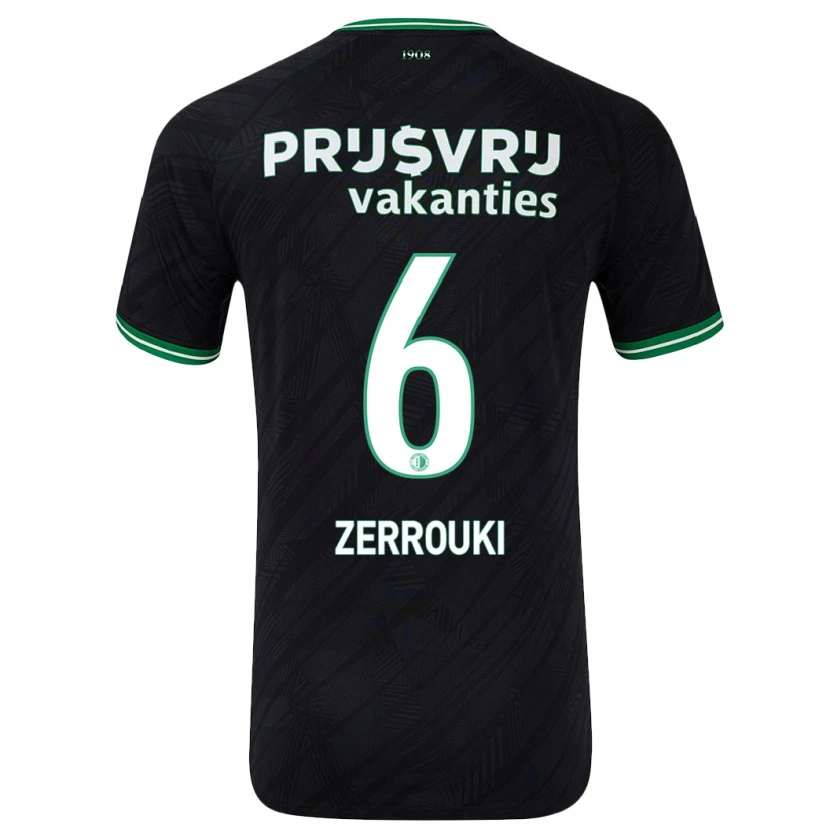 Danxen Hombre Camiseta Ramiz Zerrouki #6 Negro Verde 2ª Equipación 2024/25 La Camisa