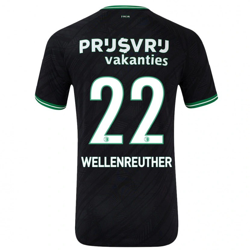 Danxen Hombre Camiseta Timon Wellenreuther #22 Negro Verde 2ª Equipación 2024/25 La Camisa