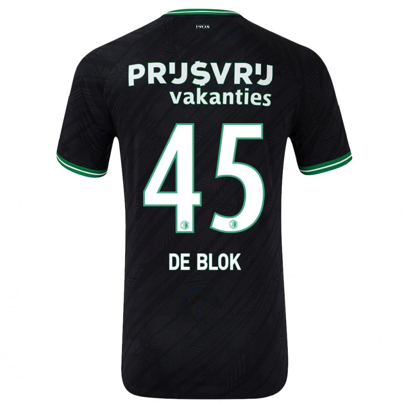Danxen Hombre Camiseta Lars De Blok #45 Negro Verde 2ª Equipación 2024/25 La Camisa