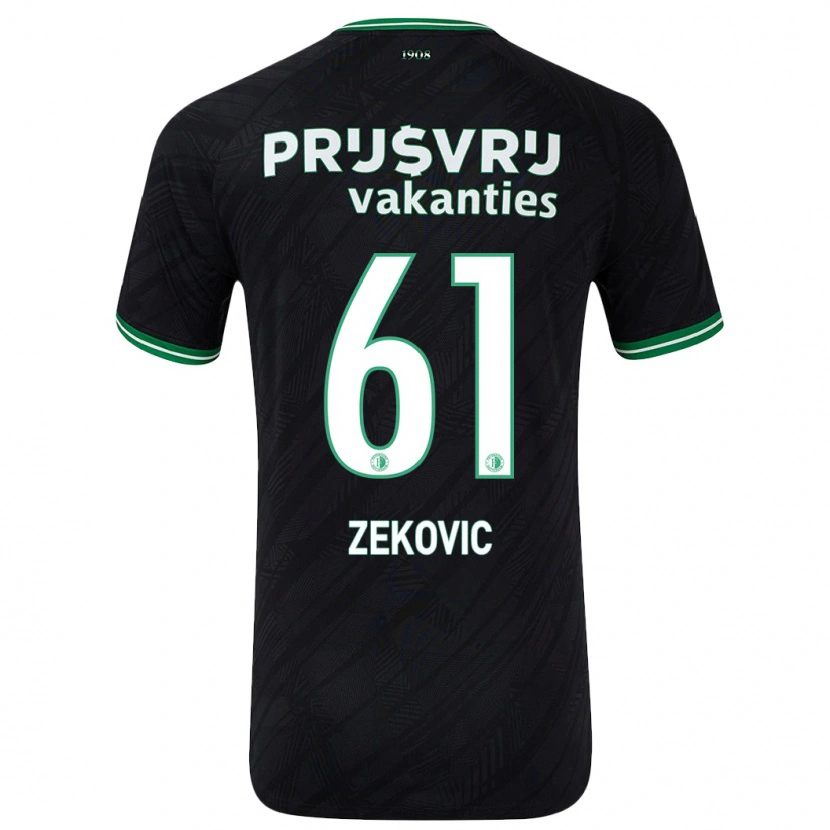 Danxen Hombre Camiseta Aleks Zekovic #61 Negro Verde 2ª Equipación 2024/25 La Camisa