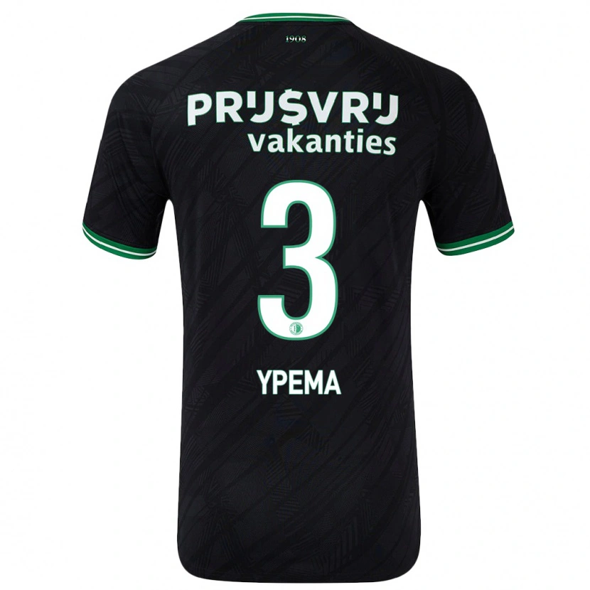 Danxen Hombre Camiseta Danique Ypema #3 Negro Verde 2ª Equipación 2024/25 La Camisa