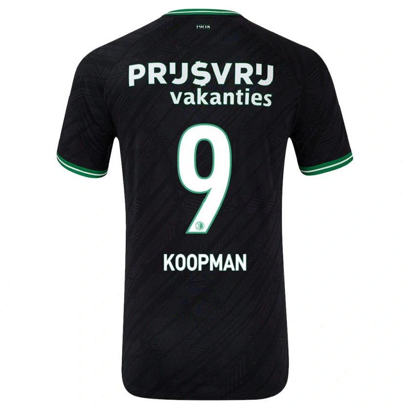 Danxen Hombre Camiseta Sanne Koopman #9 Negro Verde 2ª Equipación 2024/25 La Camisa