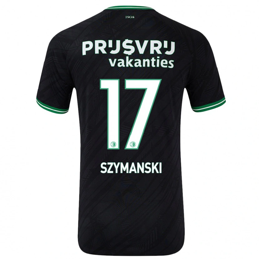 Danxen Hombre Camiseta Sebastian Szymanski #17 Negro Verde 2ª Equipación 2024/25 La Camisa