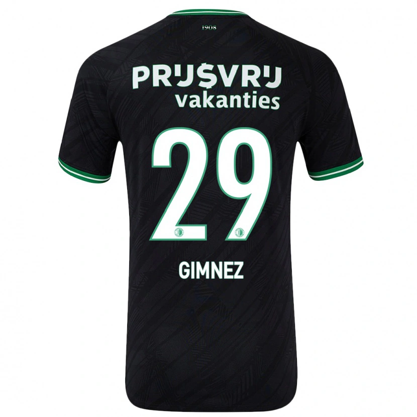Danxen Hombre Camiseta Santiago Gimnez #29 Negro Verde 2ª Equipación 2024/25 La Camisa