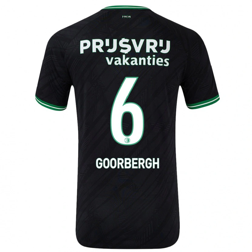 Danxen Hombre Camiseta Cheyenne Van Den Goorbergh #6 Negro Verde 2ª Equipación 2024/25 La Camisa