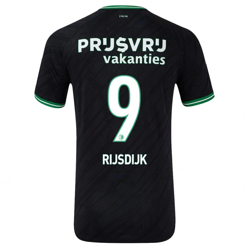 Danxen Hombre Camiseta Pia Rijsdijk #9 Negro Verde 2ª Equipación 2024/25 La Camisa