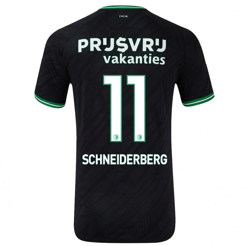 Danxen Hombre Camiseta July Schneiderberg #11 Negro Verde 2ª Equipación 2024/25 La Camisa