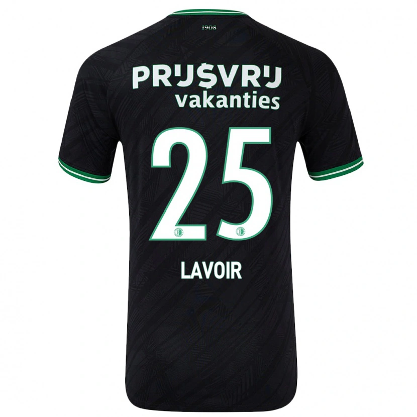 Danxen Hombre Camiseta Romee Van De Lavoir #25 Negro Verde 2ª Equipación 2024/25 La Camisa
