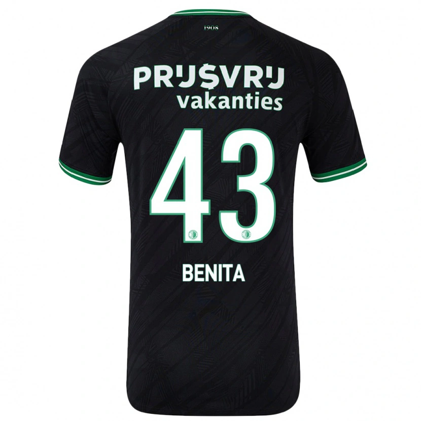 Danxen Hombre Camiseta Mimeirhel Benita #43 Negro Verde 2ª Equipación 2024/25 La Camisa