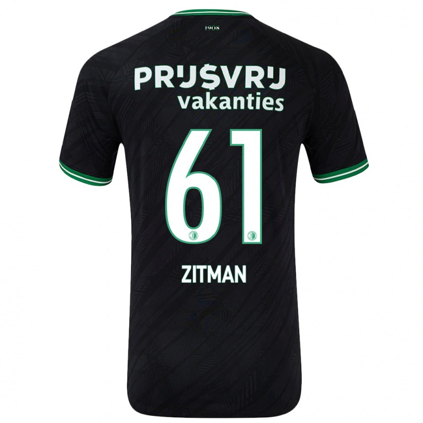Danxen Hombre Camiseta Sven Zitman #61 Negro Verde 2ª Equipación 2024/25 La Camisa