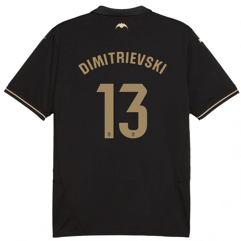 Danxen Hombre Camiseta Stole Dimitrievski #13 Negro 2ª Equipación 2024/25 La Camisa