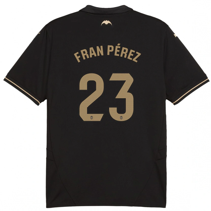 Danxen Hombre Camiseta Fran Pérez #23 Negro 2ª Equipación 2024/25 La Camisa