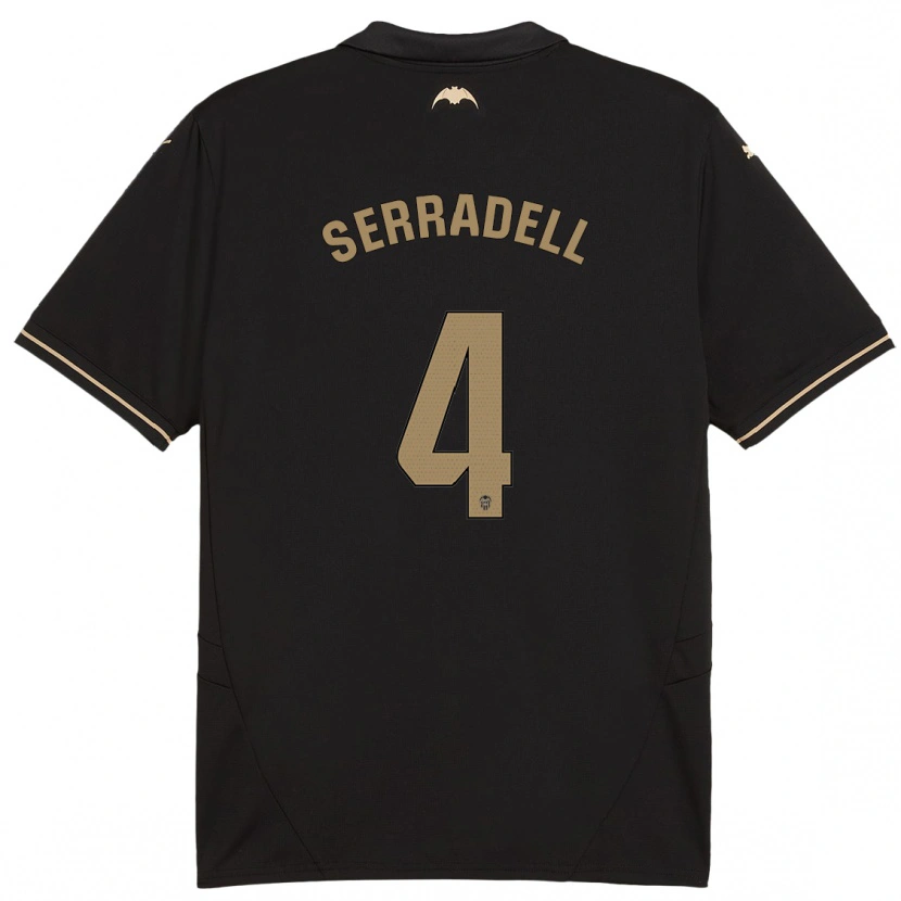 Danxen Hombre Camiseta Álex Serradell #4 Negro 2ª Equipación 2024/25 La Camisa