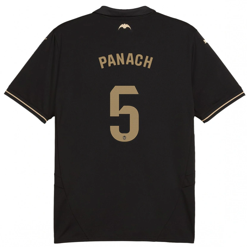 Danxen Hombre Camiseta Alejandro Panach #5 Negro 2ª Equipación 2024/25 La Camisa