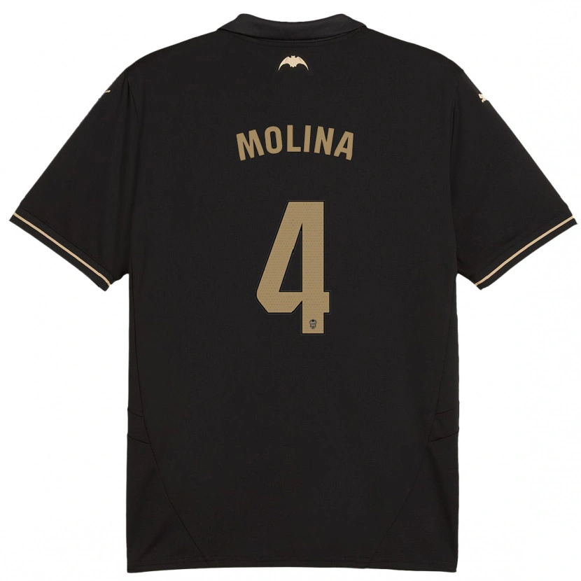 Danxen Hombre Camiseta María Molina #4 Negro 2ª Equipación 2024/25 La Camisa