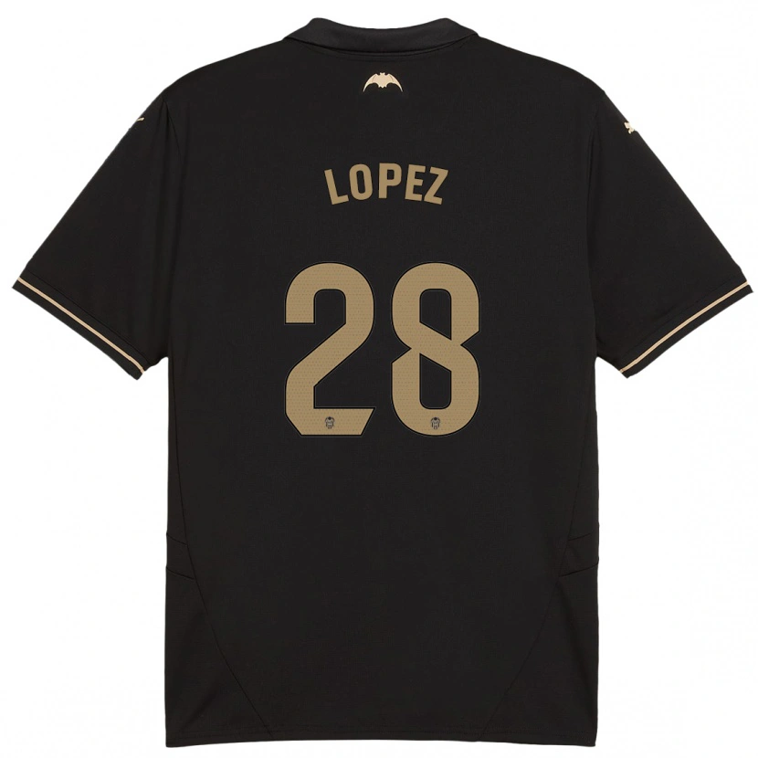 Danxen Hombre Camiseta Saray Lopez #28 Negro 2ª Equipación 2024/25 La Camisa
