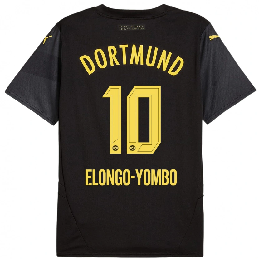 Danxen Hombre Camiseta Rodney Elongo-Yombo #10 Negro Amarillo 2ª Equipación 2024/25 La Camisa