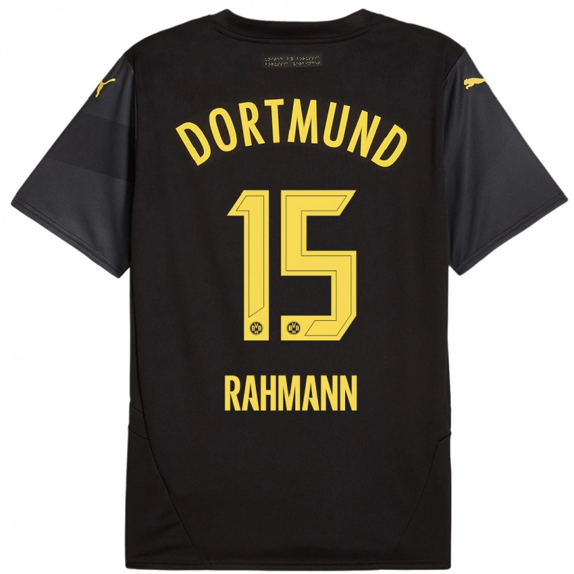 Danxen Hombre Camiseta Luke Rahmann #15 Negro Amarillo 2ª Equipación 2024/25 La Camisa