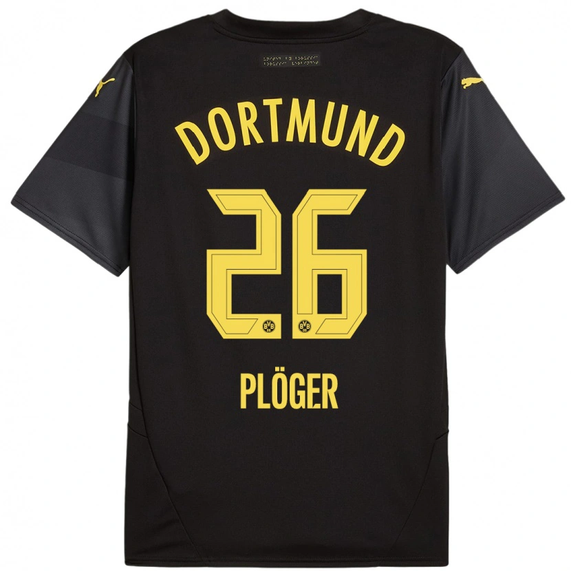 Danxen Hombre Camiseta Dustin Plöger #26 Negro Amarillo 2ª Equipación 2024/25 La Camisa