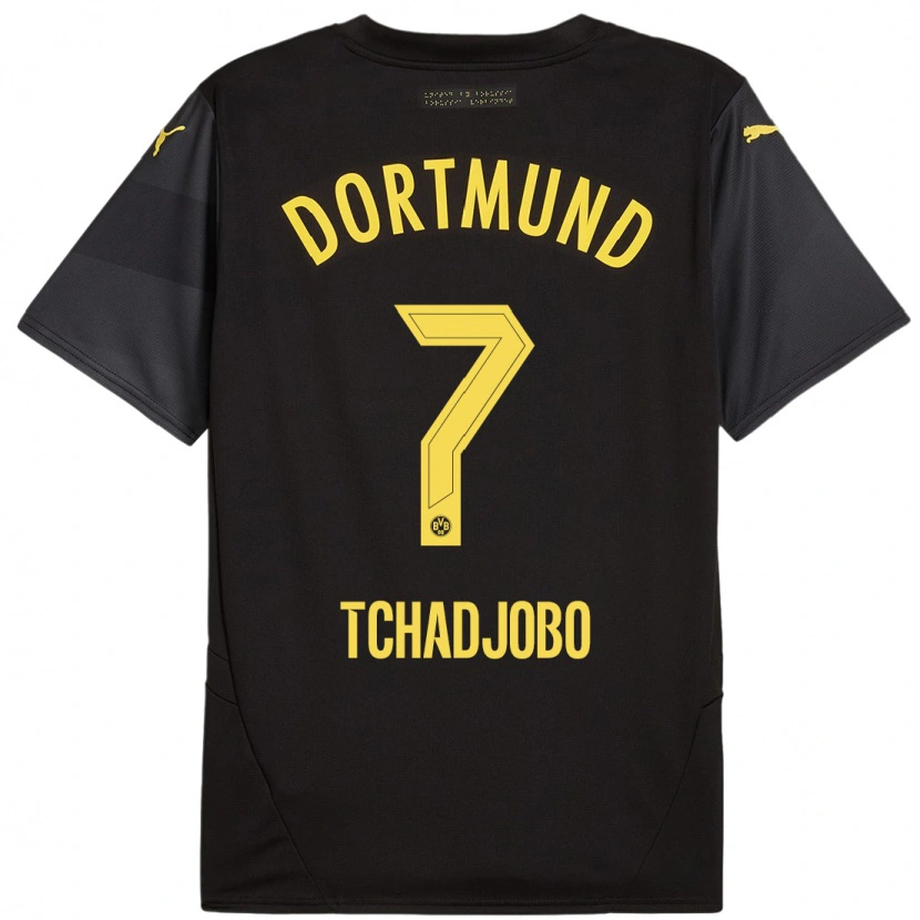 Danxen Hombre Camiseta Dia Tchadjobo #7 Negro Amarillo 2ª Equipación 2024/25 La Camisa