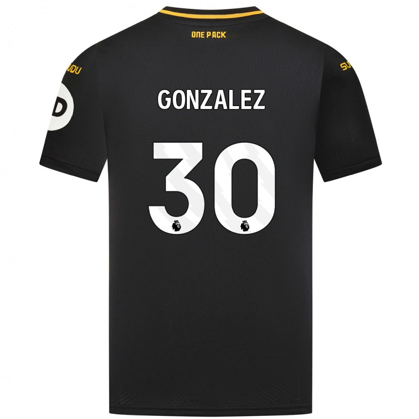 Danxen Hombre Camiseta Enso González #30 Negro 2ª Equipación 2024/25 La Camisa